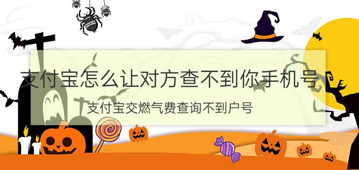 支付宝怎么让对方查不到你手机号 支付宝交燃气费查询不到户号？